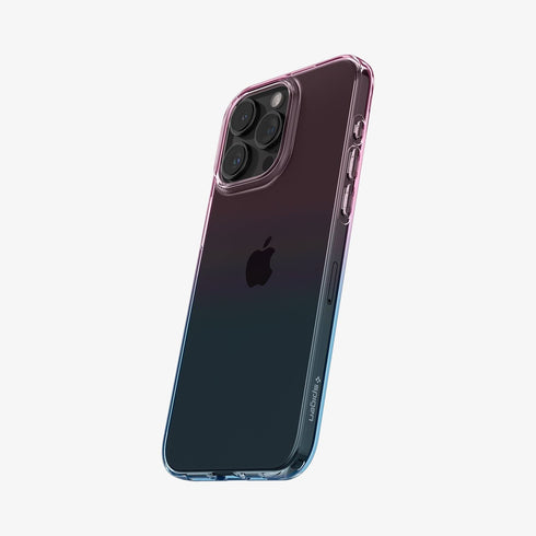 ACS06557 - iPhone 15 Pro Max Case Liquid Crystal in crystal clear showing the back
